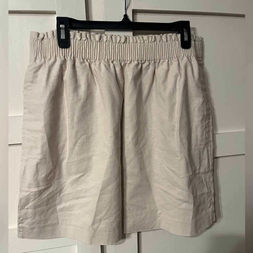 J Crew Factory Linen Paper Bag Skirt.